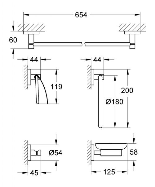 Grohe Essentials Набір аксесуарів 40344001 фото