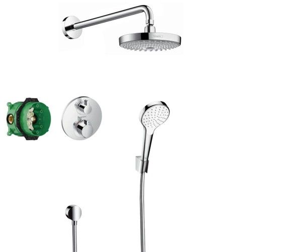 Душовий набір Hansgrohe ShowerSet Croma Select S / Ecostat S (верхній, ручний душ, ibox, термостат) 27295000 фото