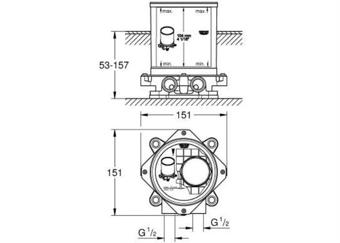 Монтажний комплект для підлогового змішувача Grohe 45984001 45984001 фото