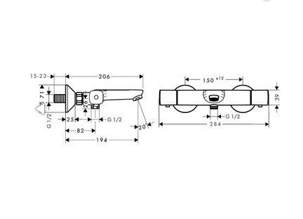 Термостат для ванны Hansgrohe Ecostat Universal 13123000 фото