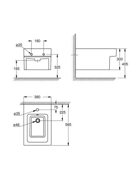 Подвесное биде Grohe Cube Ceramic 3948600H 3948600H фото