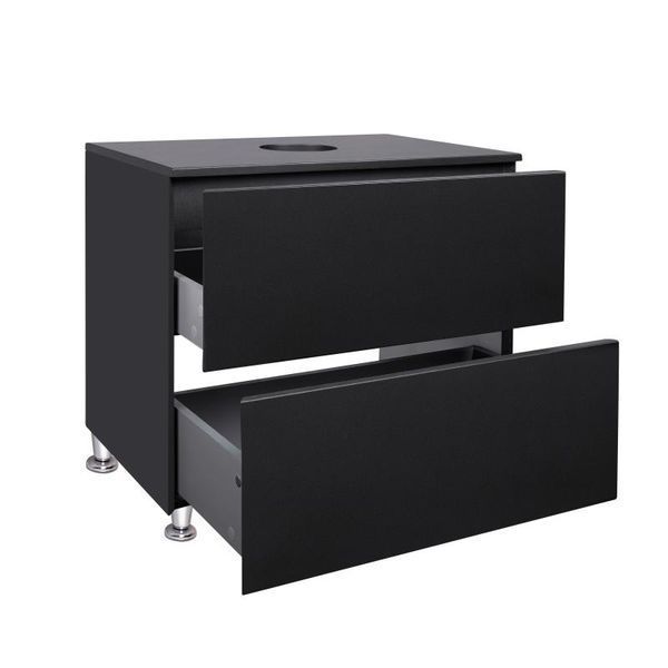 Тумба напольная Qtap Tern 700х616х469 Matt black со столешницей QT1780TNL702MB SD00045077 фото