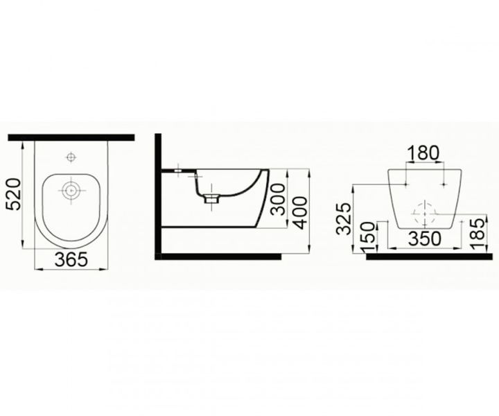 Біде підвісне Alfa IDEVIT декор срібло 3106-2605-1201 3106-2605-1201 фото