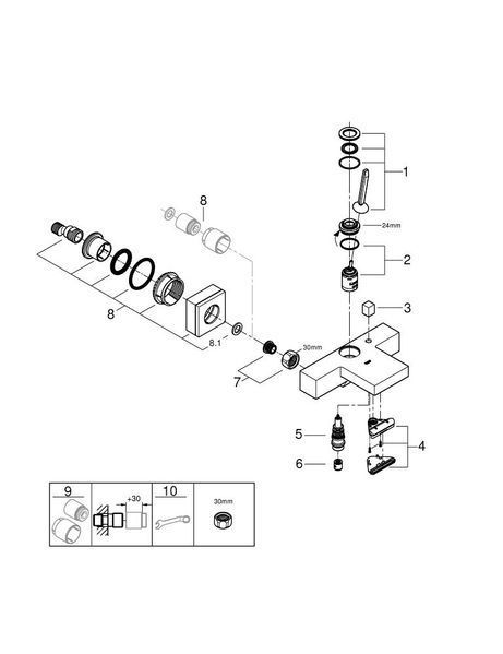 Смеситель для ванны Grohe Eurocube Joy (23666000) 23666000 фото