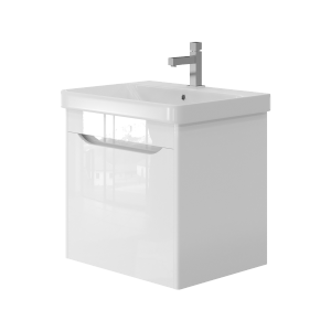 Тумба "Livorno-60" білий з умивальником "Luxury-60" (дві шухляди) Livorno Lvr-60 White фото