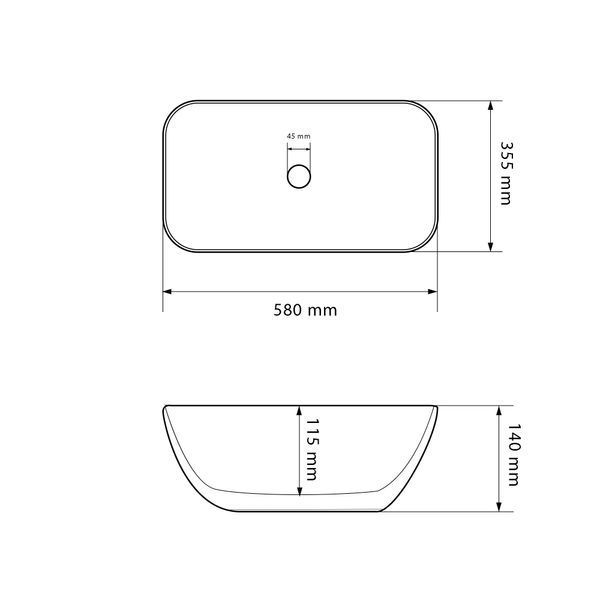 Умывальник (раковина) VBI AVEZZANO BLACK MATT накладной VBI-014401 фото