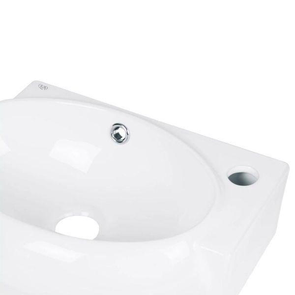 Комплект Qtap Leo: Раковина підвісна овальна права 430x290x140 мм White + Донний клапан PU02O SD00053457 фото