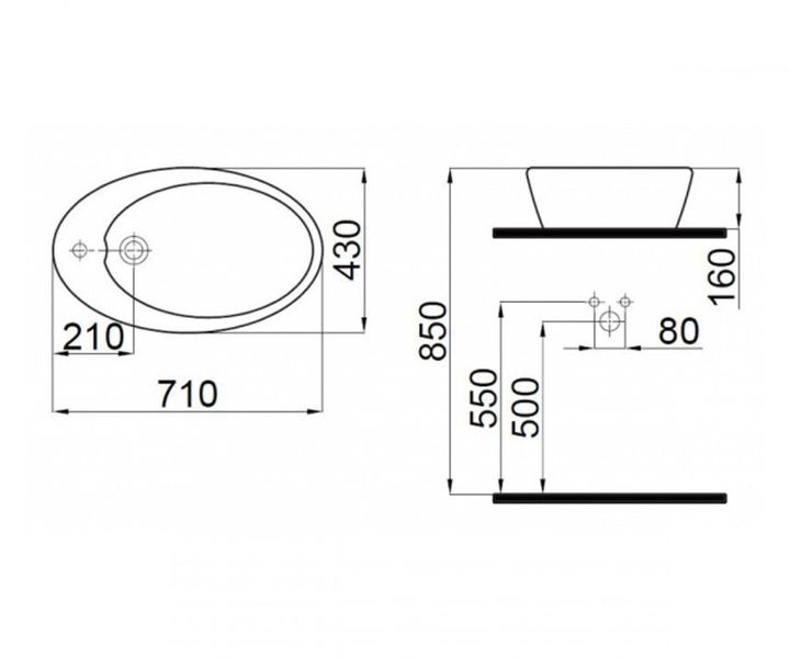 Умивальник чаша IDEVIT Alfa 43 см 3101-0435 3101-0435 фото