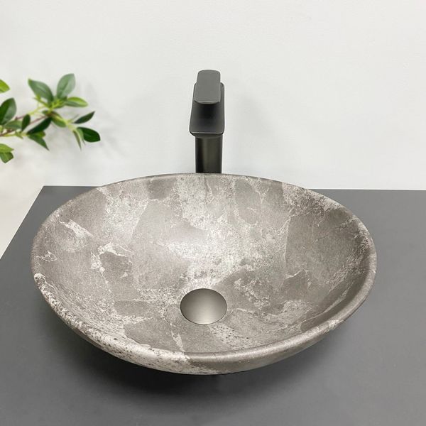 Умивальник (раковина) VBI PARMA DARK GREY STONE MATT накладний VBI-011019 фото