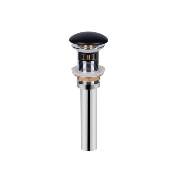 Комплект Qtap Nando LT: Раковина підвісна прямокутна 500х420х120 мм Matt Black + Донний клапан P SD00053446 фото