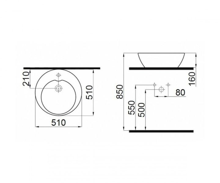 Умивальник чаша IDEVIT Alfa 51 см 3101-0525 3101-0525 фото