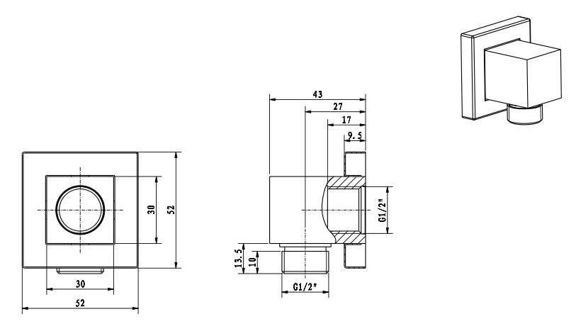Душевый гарнитур AQVARODOS AVALON Showerset 2/250*250 (L3B038CP+SB007CP+J06+AQUA шланг(1.5)+011CP+00 АР000040014 фото