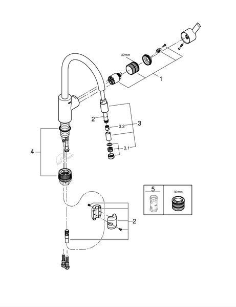 Смеситель для кухни с выдвижным изливом Grohe Feel 32671002 32671002 фото