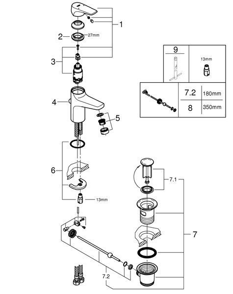 Комплект раковини 60 із змішувачем Grohe Bau Ceramic Bundle 39644000 39644000 фото