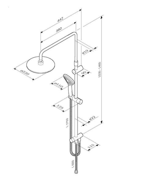 Душова система ShowerSpot без змішувача AM.PM Gem F0790033 F0790033 фото