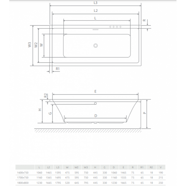 Ванна Radaway TIANA 180x80 з ніжками WA1-52-180x080 фото