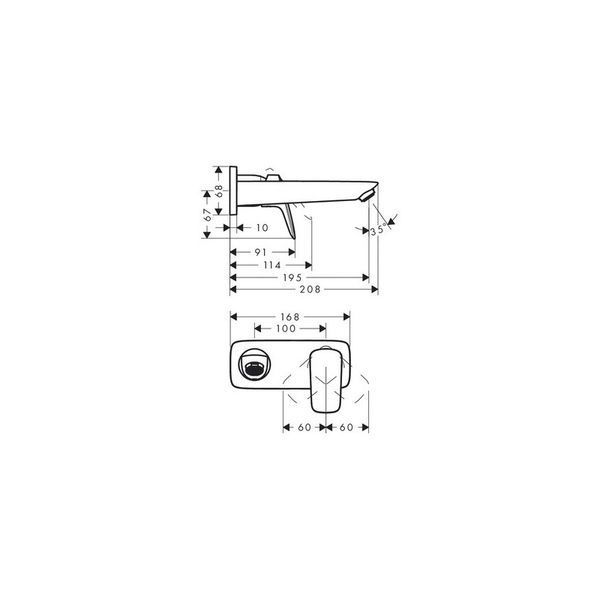 Смеситель настенный для умывальника Hansgrohe Talis E 225 мм, хром (71734000) 71734000 фото