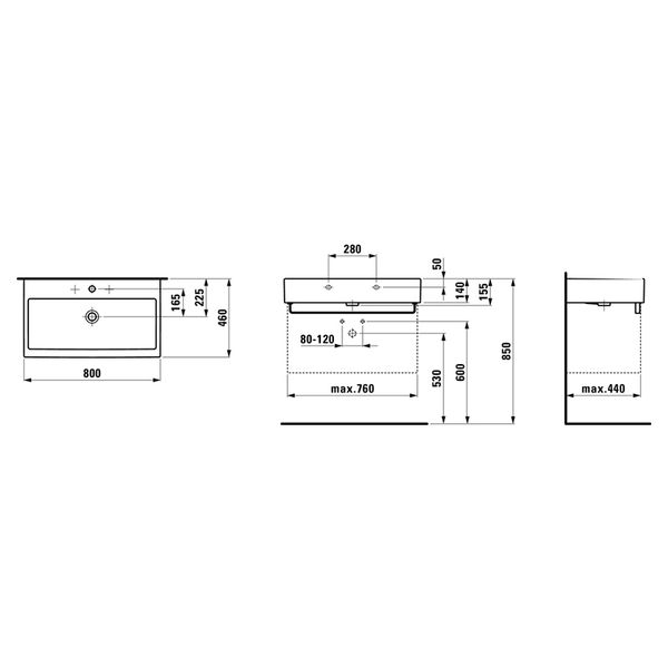 Умивальник Laufen Living City 80 (H8174360001041) H8174360001041 фото