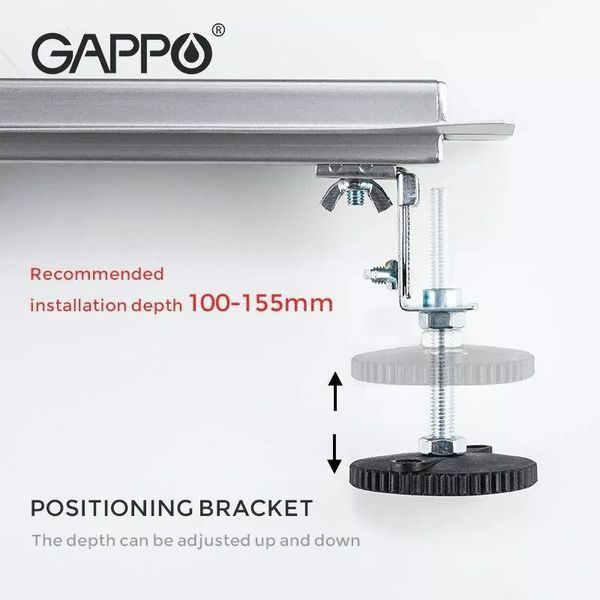 Трап для душа под плитку GAPPO G86007-4, 70х600 мм, нержавеющая сталь. G86007-4 фото