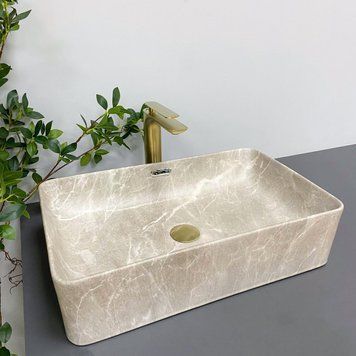 Умивальник (раковина) VBI ARABBA M BEIGE STONE накладний VBI-013504 фото