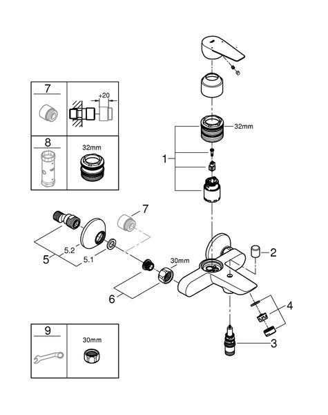 Змішувач для ванни Grohe BauEdge New 23605001 23605001 фото