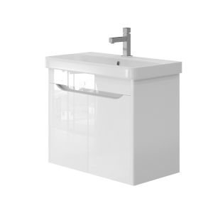 Тумба "Livorno-70" білий з умивальником "Luxury-70" (двоє дверцят) Livorno Lvr-70 White фото