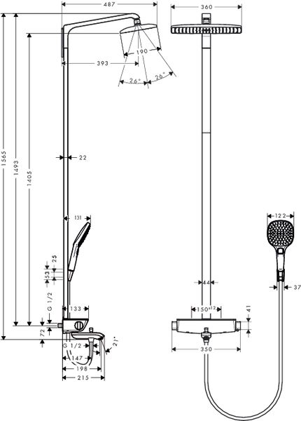 Душова система Hansgrohe Raindance Select 360 Showerpipe 27113000 фото