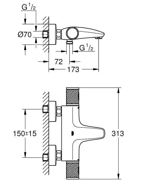 Термостат для ванны Grohe Grohtherm 1000 Performance хром 34779000 34779000 фото