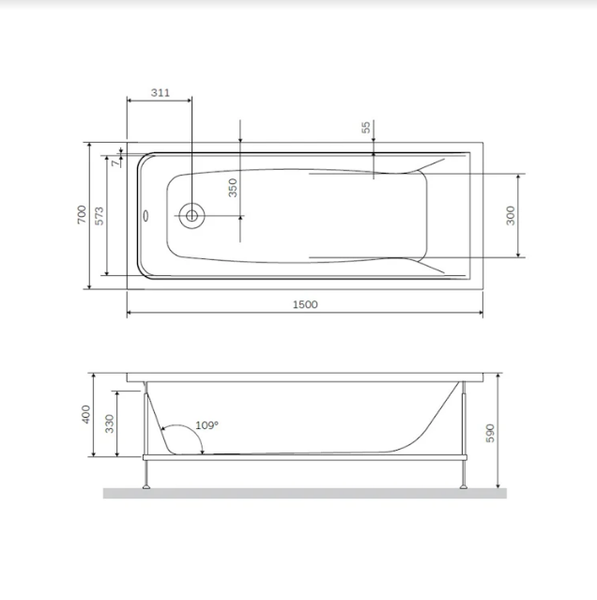 Каркас в комплекті з монтажним набором AM.PM Gem 150х70 W90A-150-070W-R W90A-150-070W-R фото