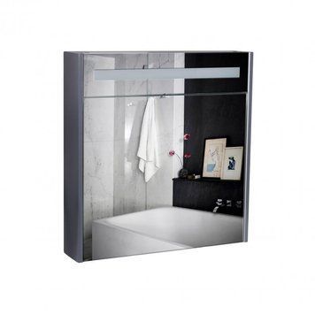 Зеркальный шкаф подвесной Qtap Robin 700х730х145 Graphite с LED-подсветкой QT1377ZP7002G SD00045855 фото