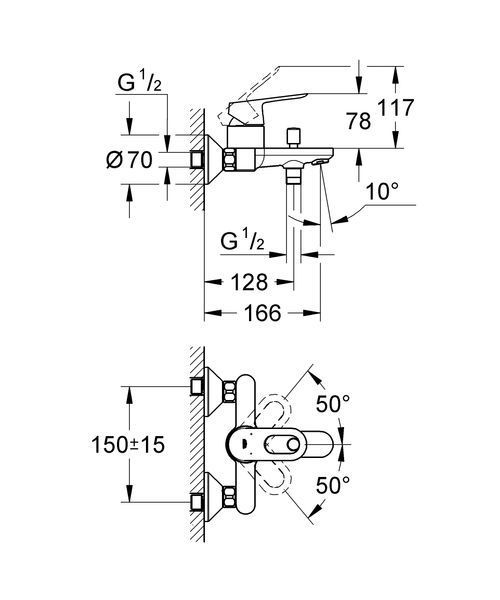 Смеситель для ванны Grohe BauLoop 23603000 23603000 фото
