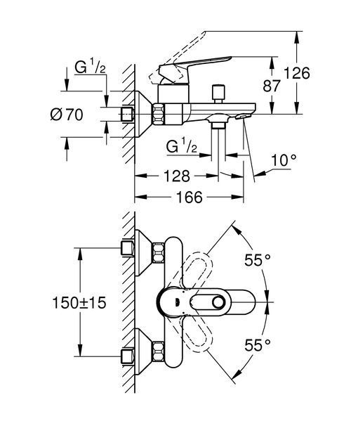 Смеситель для ванны Grohe BauLoop 23603000 23603000 фото