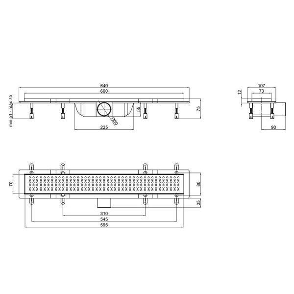 Линейный трап Qtap Dry FB304-600 с сухим затвором 600 мм SD00034831 фото