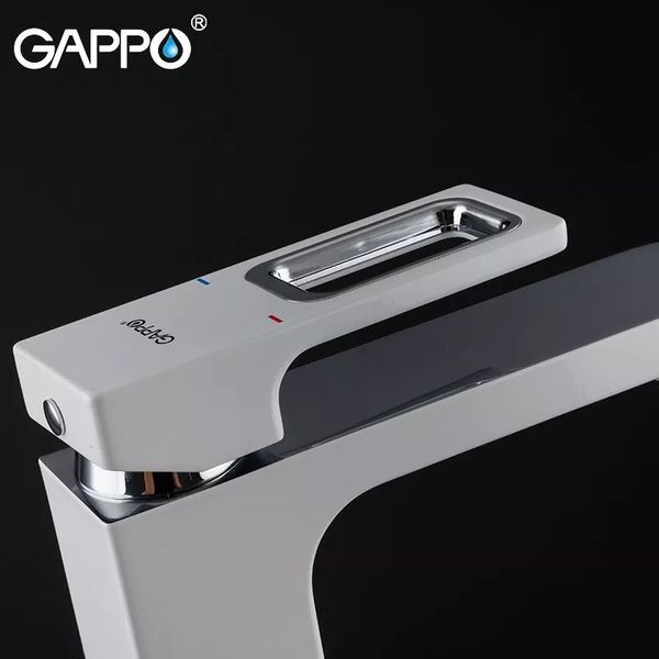 Змішувач для умивальника GAPPO G1017-8, білий/хром G1017-8 фото