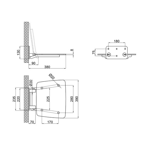 Сидіння для душу Qtap Comfort BLA5035 SD00045306 фото