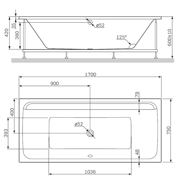 Каркас для ванни 170х75 AM.PM Inspire 2.0 W52A-170-075W-R W52A-170-075W-R фото