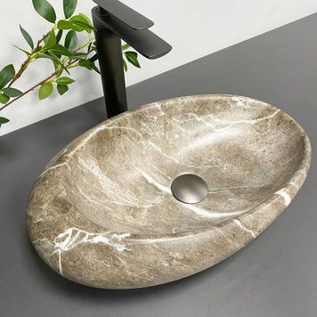 Умивальник (раковина) VBI VICENZA BROWN STONE MATT накладний VBI-014802 фото