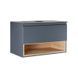 Тумба подвесная Qtap Robin 700х476х437 Graphite/Whitish oak со столешницей QT1379TPН7002GWO SD00045867 фото 1