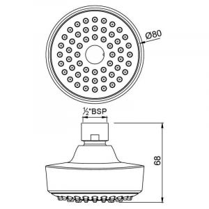 Верхній душ, круглий, 80 мм OHS-CHR-1985 фото
