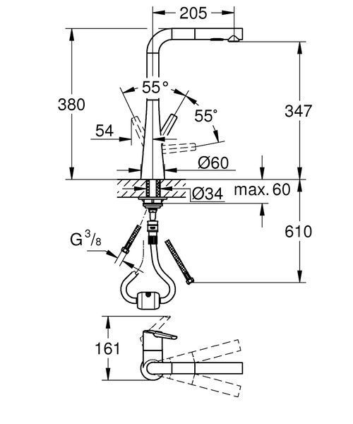 Смеситель для кухни с выдвижным изливом Grohe Zedra 32553002 32553002 фото