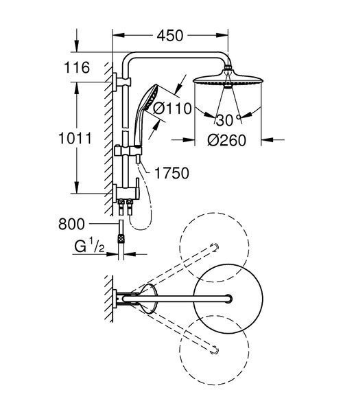 Душевая система с переключателем Grohe Euphoria System 27421002 27421002 фото