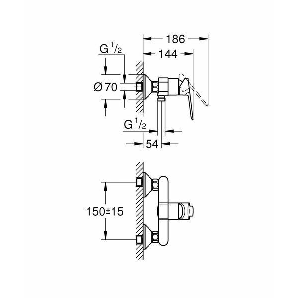 Смеситель для душа Grohe BauEdge 23636000 23636000 фото