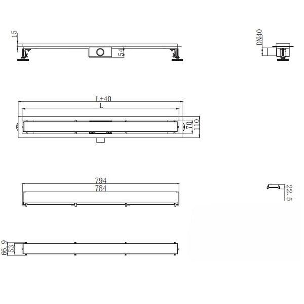 Трап для душу Cleanline Комбінований довжина 100см 183-100-00 183-100-00 фото