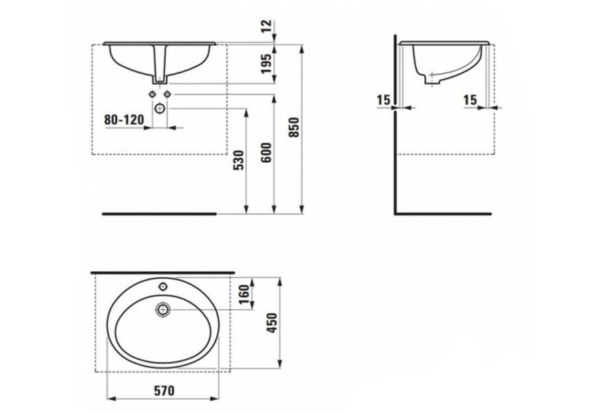 Умивальник Laufen Indova H8113920000001 (610х480) H8113920000001 фото