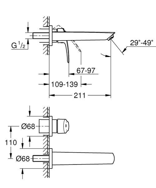 Смеситель для раковины скрытого монтажа Grohe Eurosmart New 29338003 29338003 фото