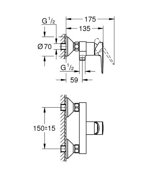 Смеситель для душа Grohe BauEdge New 23636001 23636001 фото