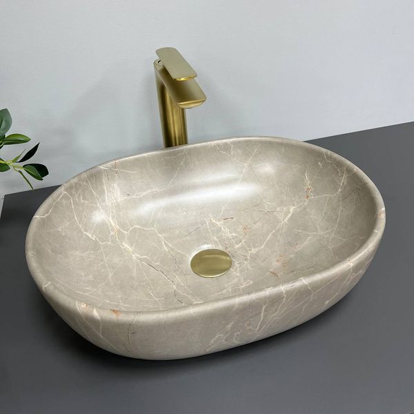 Умивальник (раковина) VBI MODENA S BEIGE STONE накладний VBI-012003 фото