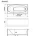 Ванна акрилова WGT Rialto Arona R 1805x905х680 мм 81563629 фото 5