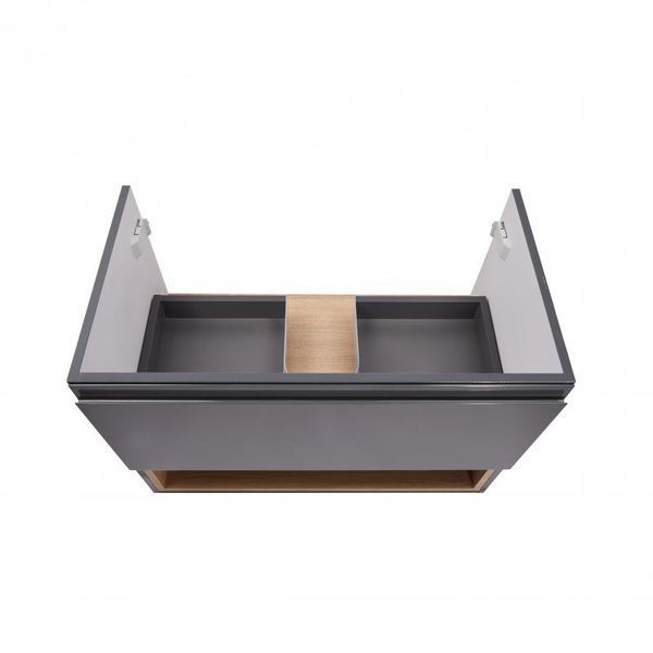 Тумба подвесная Qtap Robin 800х580х437 Graphite/Whitish oak QT1374TPВ8002GWO SD00045862 фото