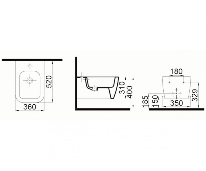 Біде IDEVIT Halley декор срібло 3206-2605-1201 3206-2605-1201 фото